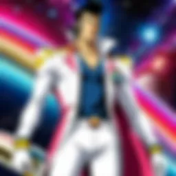 Vibrant art featuring Space Dandy characters in a cosmic setting